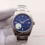 Replica Rolex Oyster Perpetual Blue Dial Stainless Steel Swiss 3132 Watch JF Factory